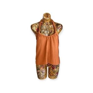 Made with Love top brown small sleeveless